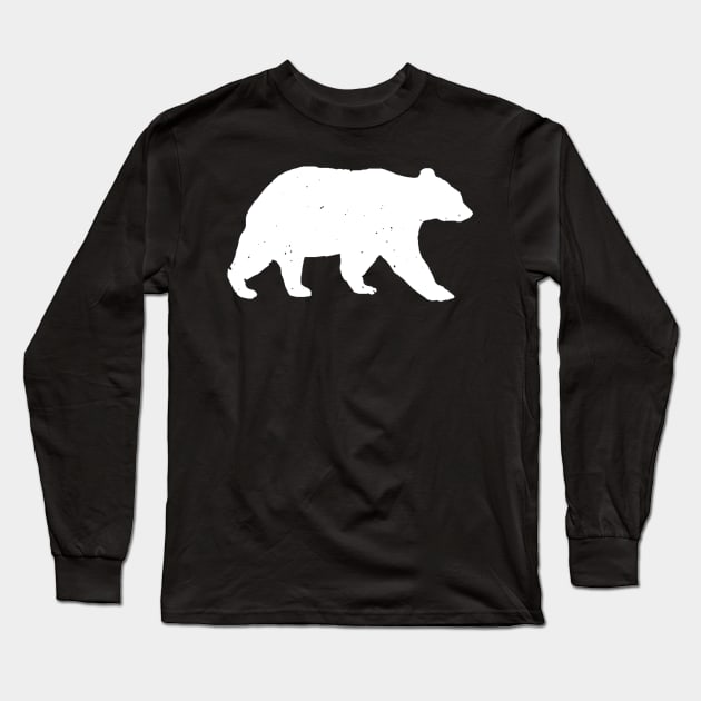 Distressed Vintage Bear Wild Nature Design Long Sleeve T-Shirt by ballhard